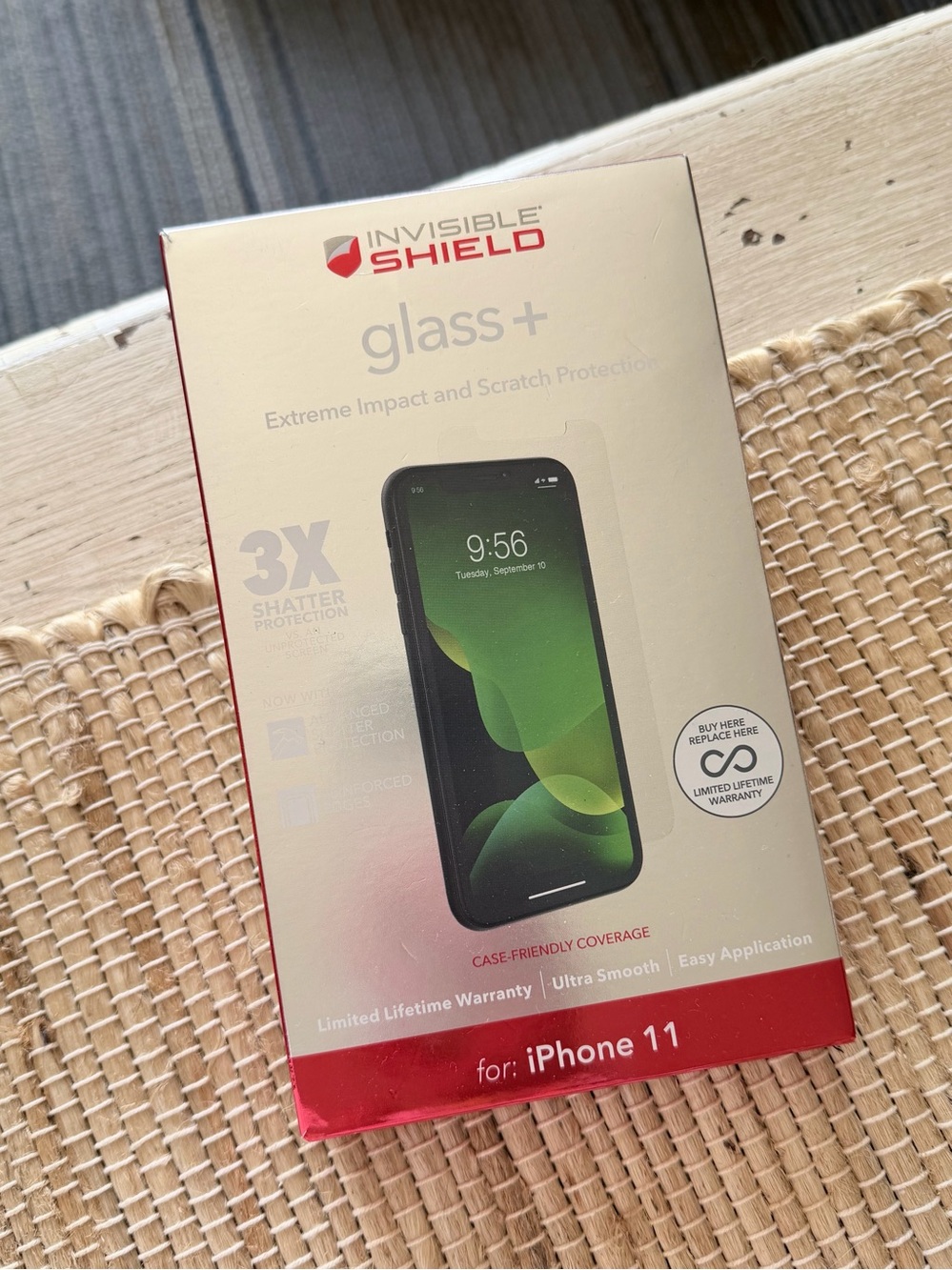 InvisibleShield Glass+ Tempered Screen Protector for iPhone 11 - Black